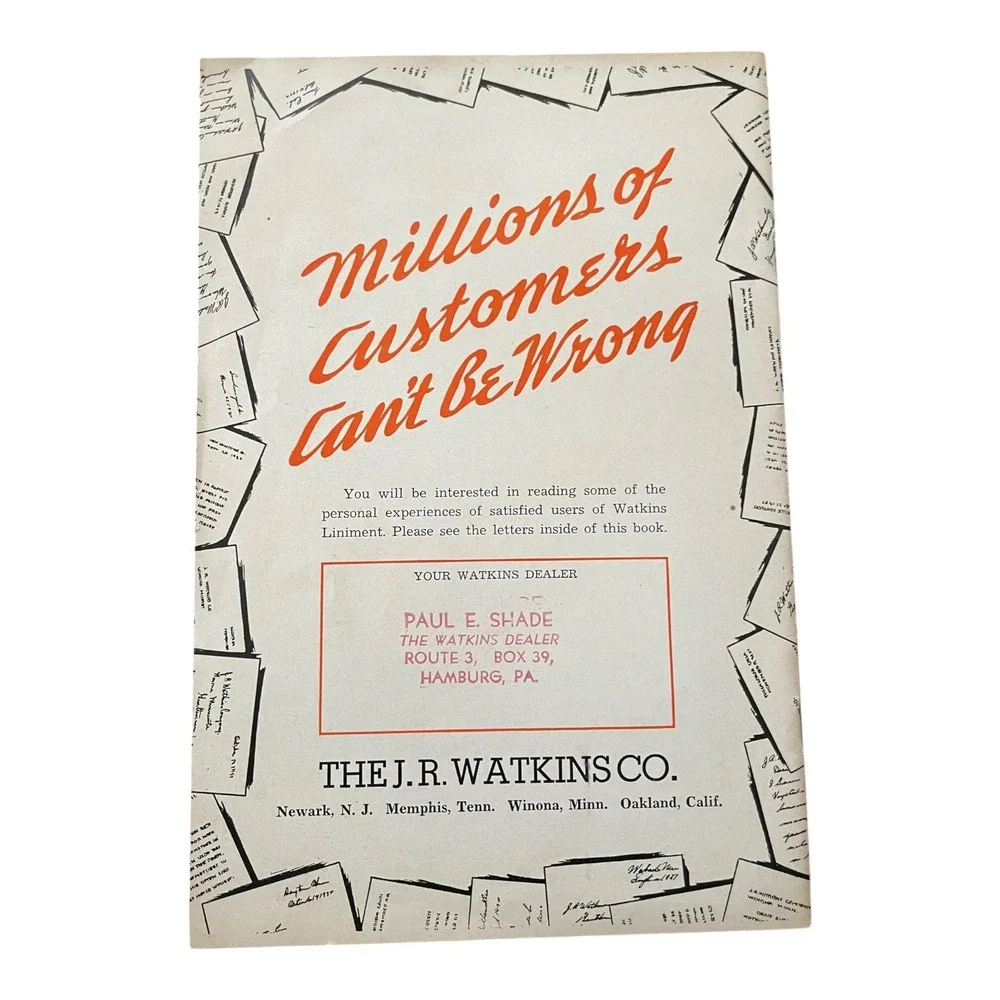 Vintage 1930s Watkins A Few Old Favorites Promotional Booklet J.R. Watkins Co.